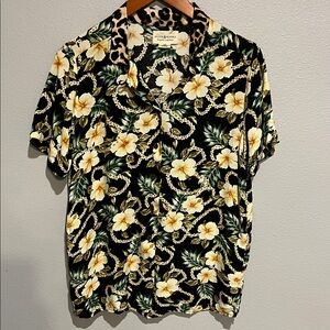 Denim & Supply Ralph Lauren Black Floral Button Down Shirt